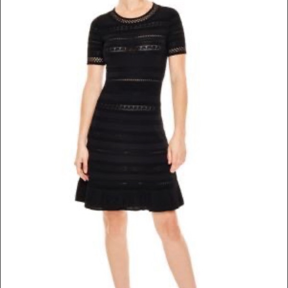Sandro Black Aline Fit and Flare Dress